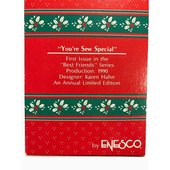 Enesco 1990 You're Sew Special Ornament First In Best Friends Series Limited Edi - Picture 14 of 16